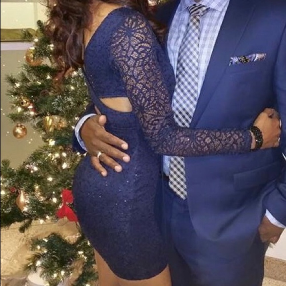 Blue lace dress